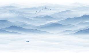 新中式山水墨畫背景墻