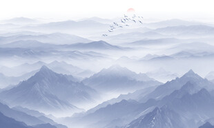 新中式山水畫背景墻