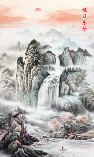 竖幅山水画