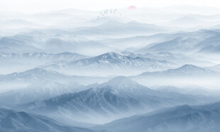 遠山近水水墨風景