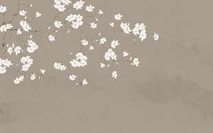 新中式蘭花工筆花鳥畫背景墻