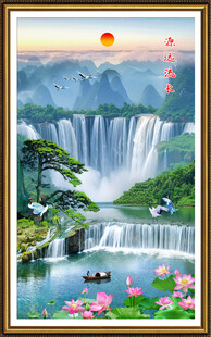 流水生財山水畫