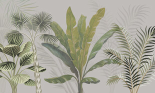 北欧热带雨林植物背景墙