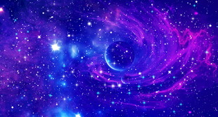 藍(lán)色夢幻宇宙星空背景圖
