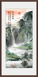 豎幅玄關(guān)山水畫