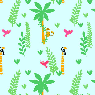 熱帶風(fēng)情動植物圖案背景