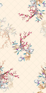 中式花卉圖案紋理背景