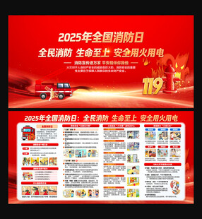 119消防宣傳展板