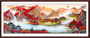 左右逢源國畫 鴻運(yùn)當(dāng)頭山水畫