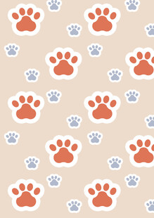 可愛動物爪印圖案背景