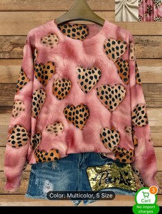 粉色豹紋心形毛絨織物