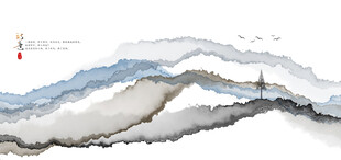 新中式暈染水墨畫