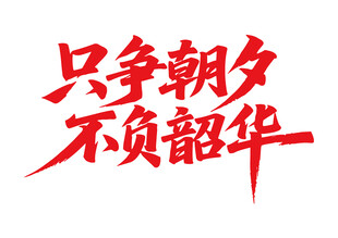 只爭朝夕不負韶華書法字