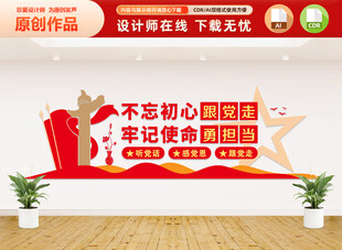 不忘初心跟黨走黨建文化墻