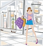 购物女性矢量图