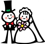 卡通新婚人物