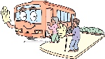 老人上公交车漫画