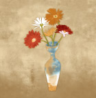 菊花水墨画