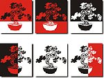 无框画 装饰画（红火剪影树）