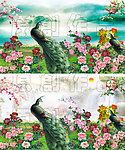孔雀牡丹仙鹤富贵图