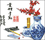 十字绣源文件 文方四宝 图纸
