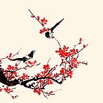 国画 喜鹊闹春图