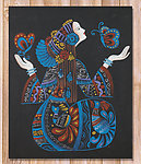 少数民族人物油画扫描