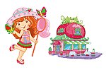 草莓女孩捉蝴蝶