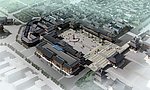 仿古楼阁整体鸟瞰图