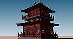 修改后的唐建斗拱古建亭