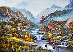 油画风景 山水油画