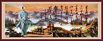 油画风景 毛主席诗词