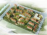 带坡顶高层鸟瞰群体A地形景观MAX加MAP
