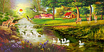 油画风景 漂亮的山水油画