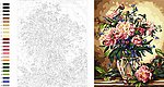 静物瓶花 数字油画图稿 线稿图
