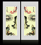 移门山水画 国画山水
