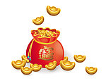 矢量 元宝袋