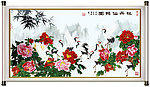中国画 国画 牡丹仙鹤图