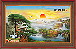 油画 迎客松
