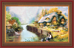 油画 山村油画