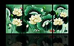 荷花三联画