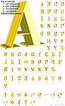 超强质感三层黄金立体数字字母组合