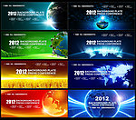 黄色 红色 绿色 蓝色 时尚 展板