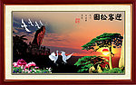 迎客松 山水画 松鹤延年