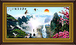 山水瀑布
