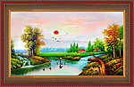 油画 漂亮的风景油画