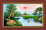 油画 漂亮的风景油画