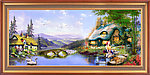 油画 山村油画