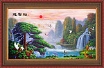 油画迎客松 聚宝盆油画