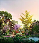 别墅群景观透视效果图